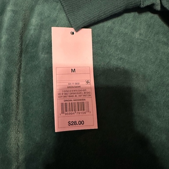 NWT Wild Fable Womens Quarter Zip Velour Tunic Sweatshirt Green - Picture 3 of 3